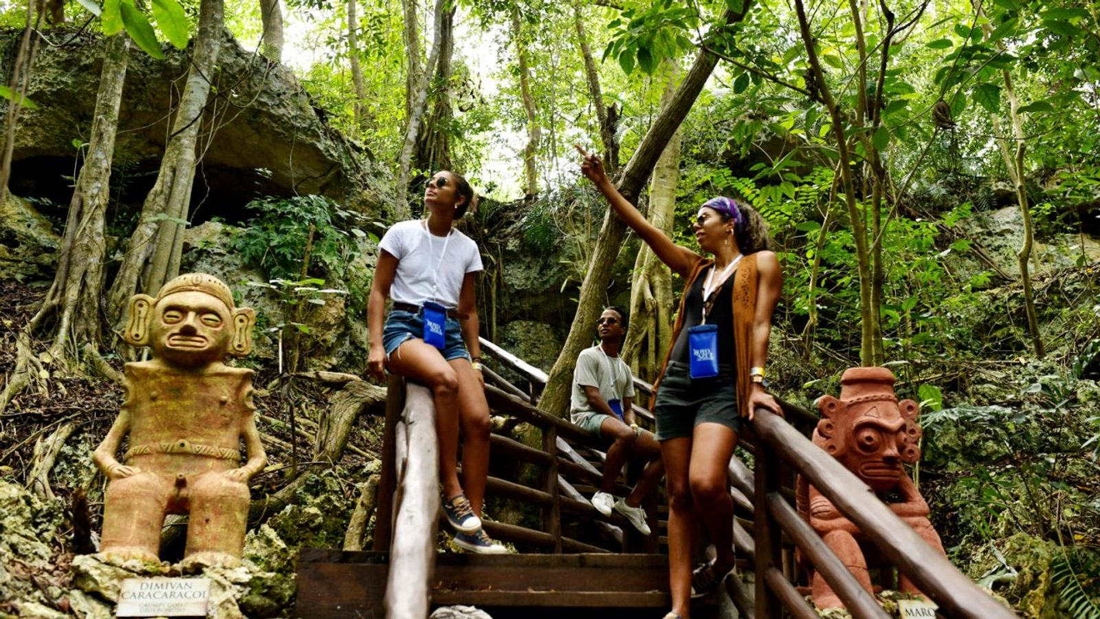 Guests ziplining at Scape Park